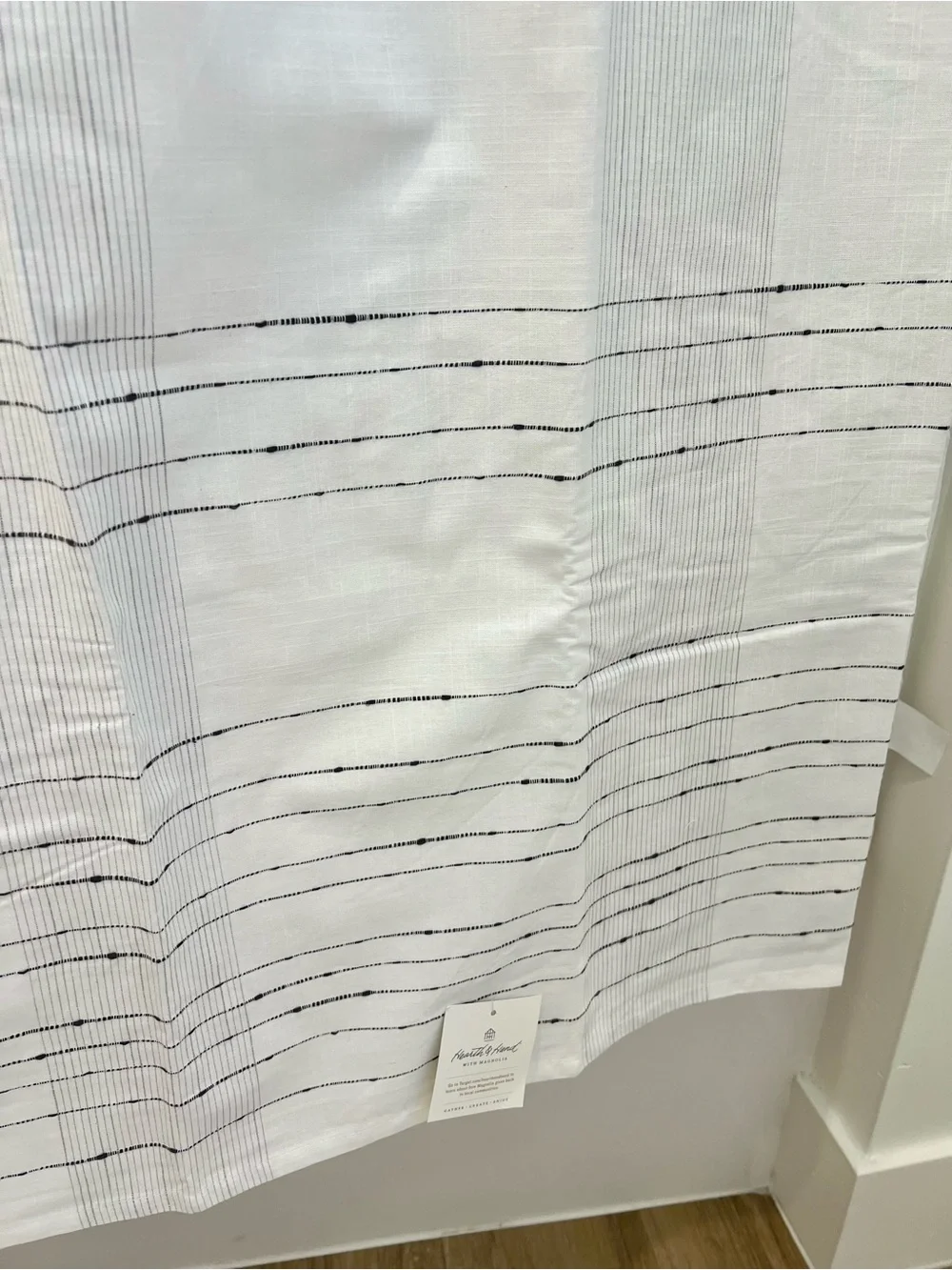 NWT Hearth & Hand Pinstripe Border Shower Curtain